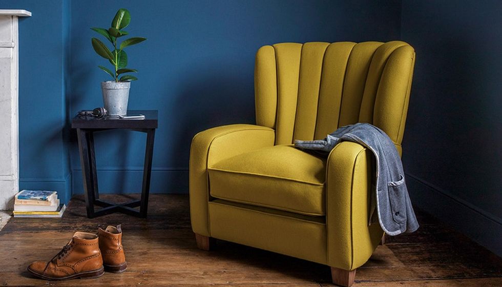 Art Deco Armchair Fabric Leather Color Options Exclusive