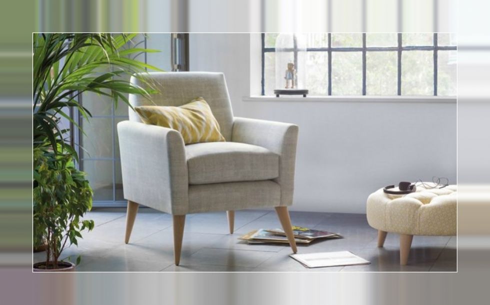 Armchair And Ottoman Set Fabric Leather Color Options Exclusive