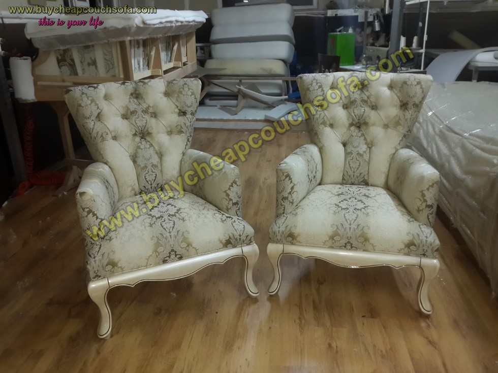 Luxury Wooden Armchair Carved Accent Chair