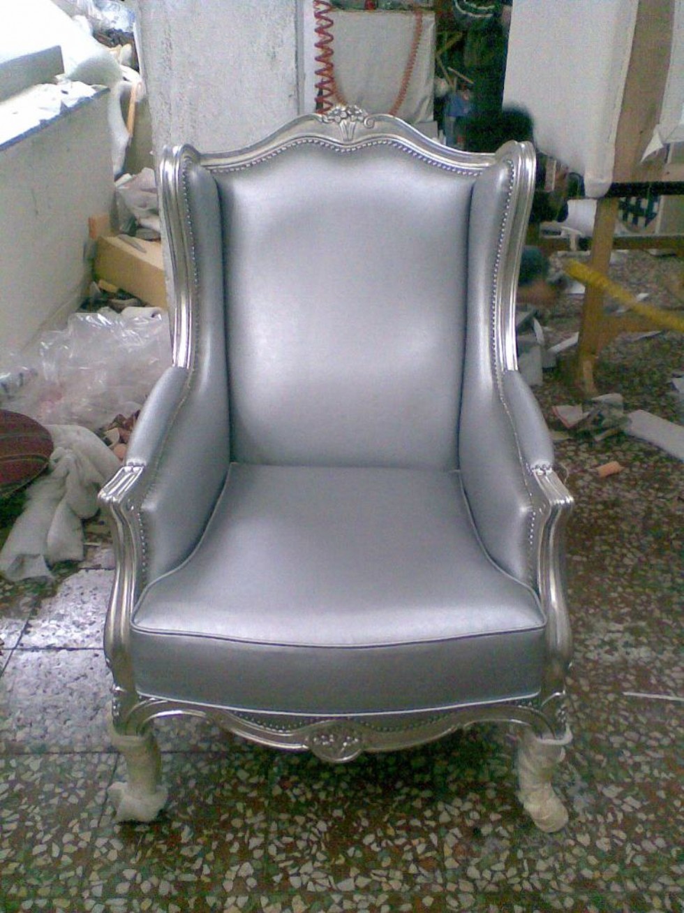 Silver Leather Armchair Of The King Luxury Exclusive Cheap