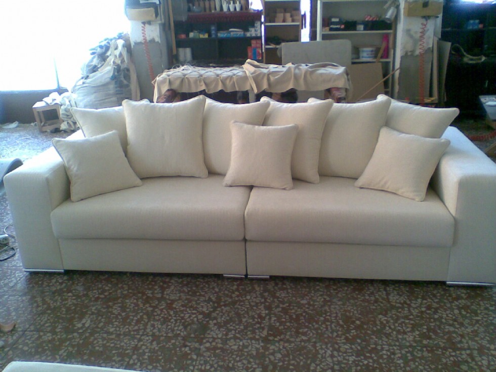 White Modern Couch 3-4 Seater 250cm Luxury Fabric Sofa Cheap Exclusive