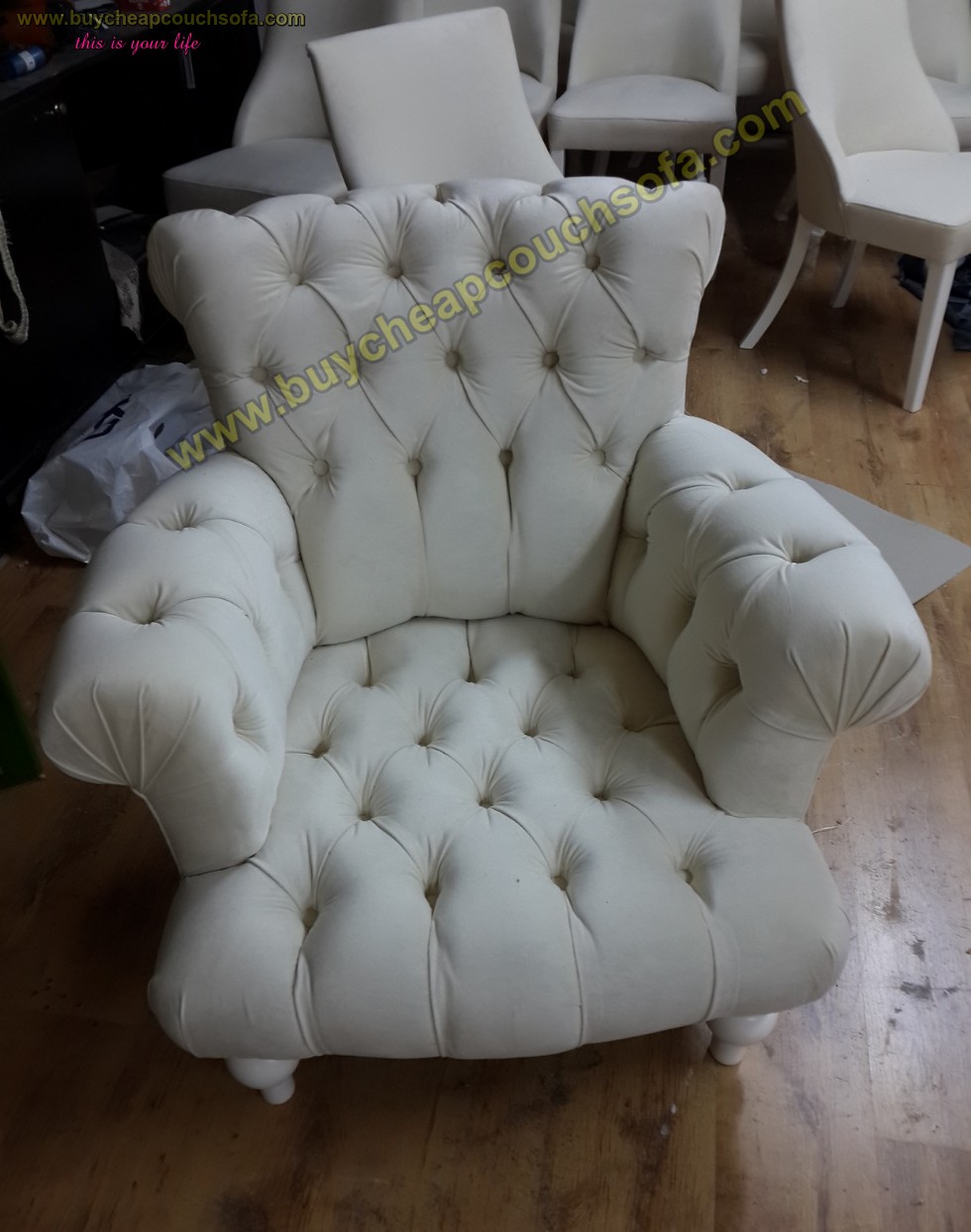 White Velvet Armchairs Chesterfield Luxury Armchairs