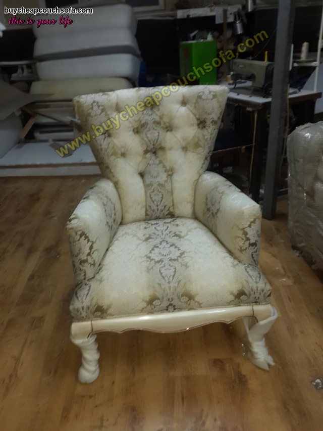 Luxury Wooden Armchair Carved Accent Chair