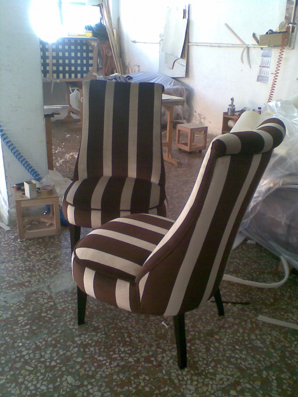 Kodu: 12409 - White Brown Armless Chair Luxury Cheap Handmade Chair