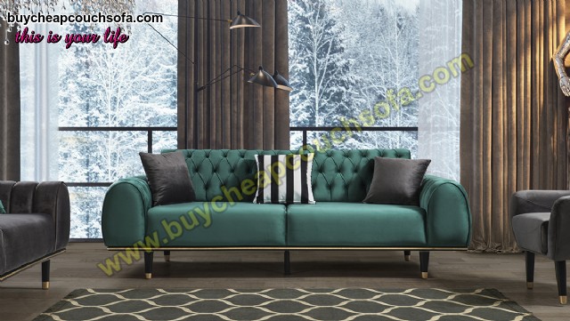 Green Velvet Sofa Set Cheap Luxury Living Room Sofa Set