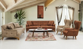 Brown Cream Sofa Set Cheap Luxury Modern Living Room Sofa Set