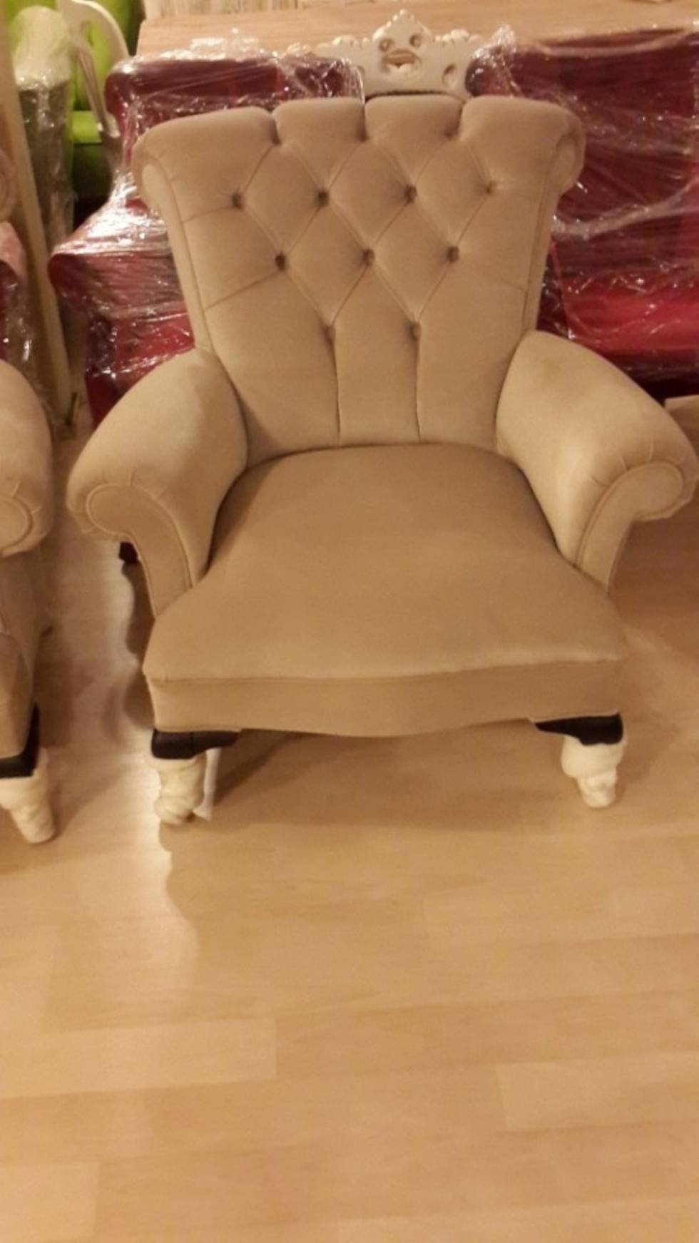 Deep Armchair Fabric Leather Color Options Exclusive