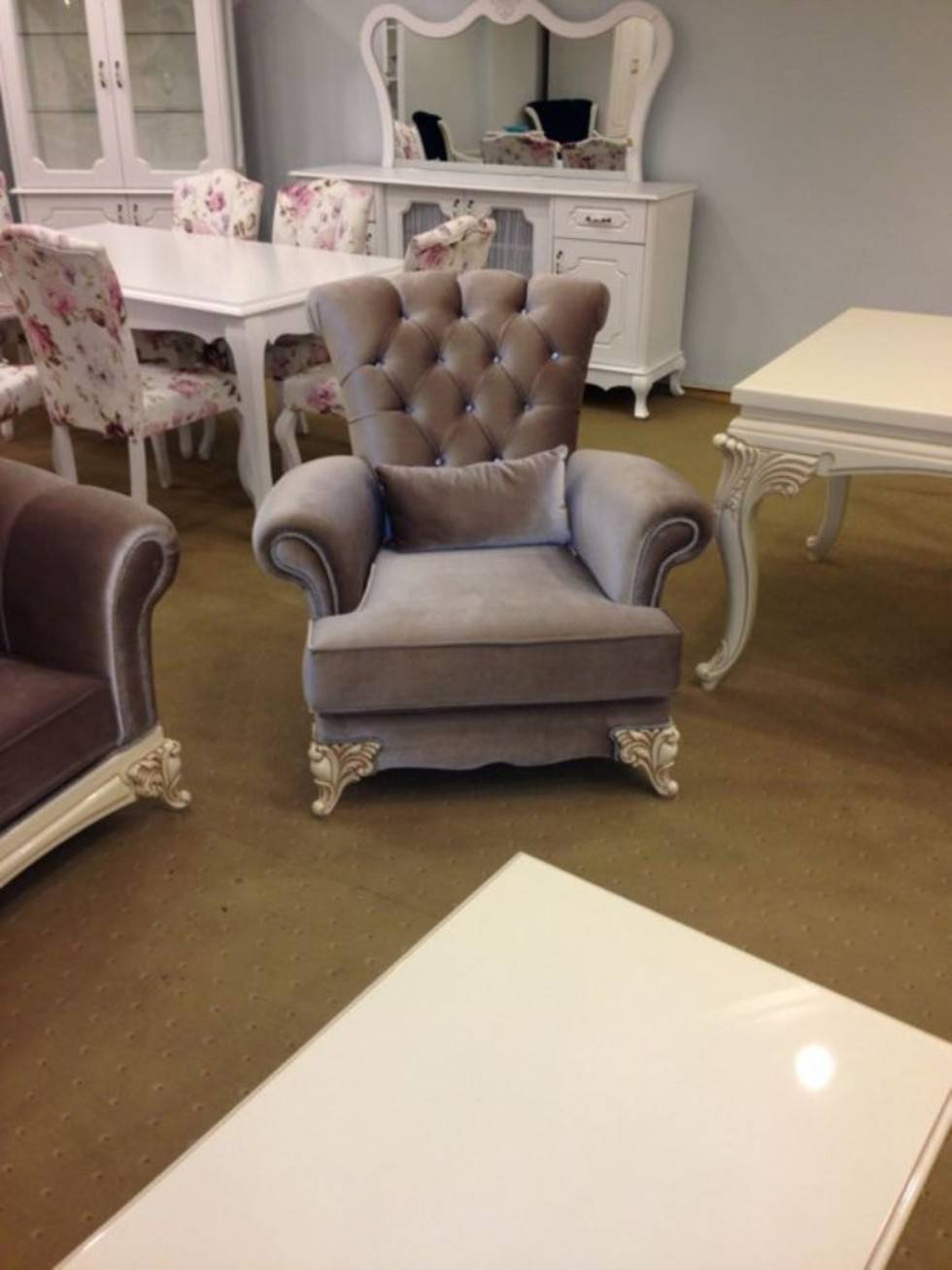 High Back Armchair Fabric Leather Color Options Exclusive