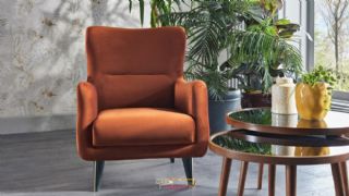 Designer Armchair Fabric Leather Color Options Exclusive