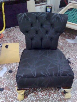 Tufted Armchair Fabric Leather Color Options Exclusive